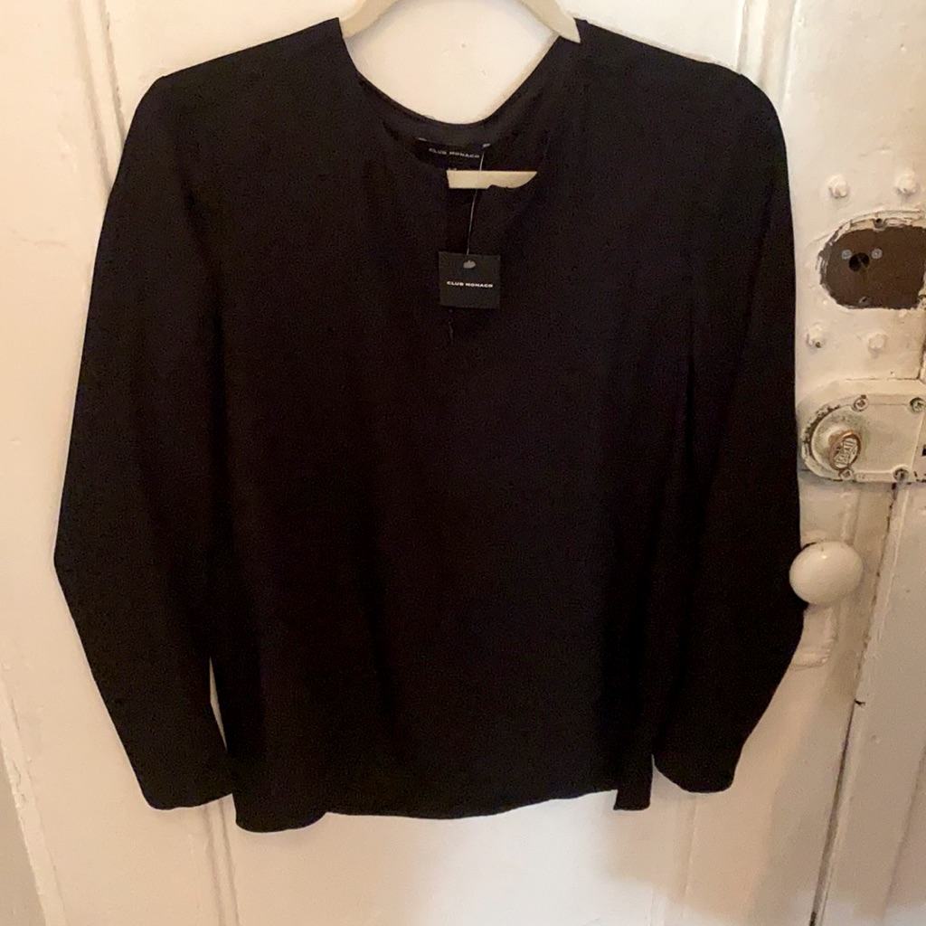 Club Monaco Black Blouse Size Small Brand New